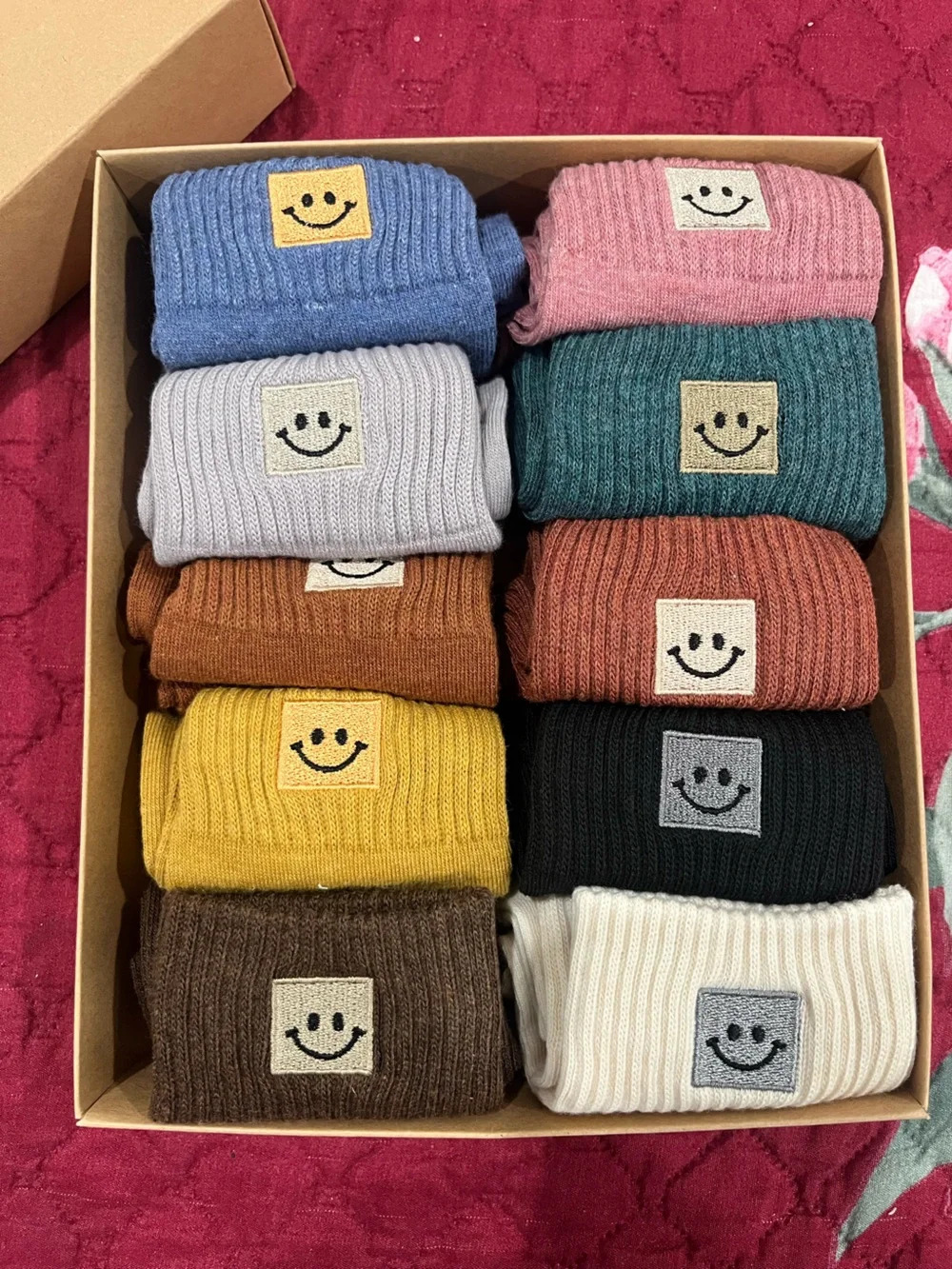 Fashion socks Smiley Patch  - Multiple Colors